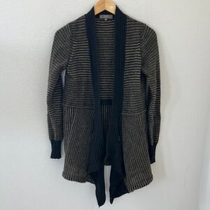 Lo.Ri Italian Mohair Grey Striped Cardigan Medium